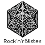 Logo de l'association Rock'n'rôlistes, l'association de jeu de rôle de l'ouest lyonnais situé à Charbonnières-les-Bains